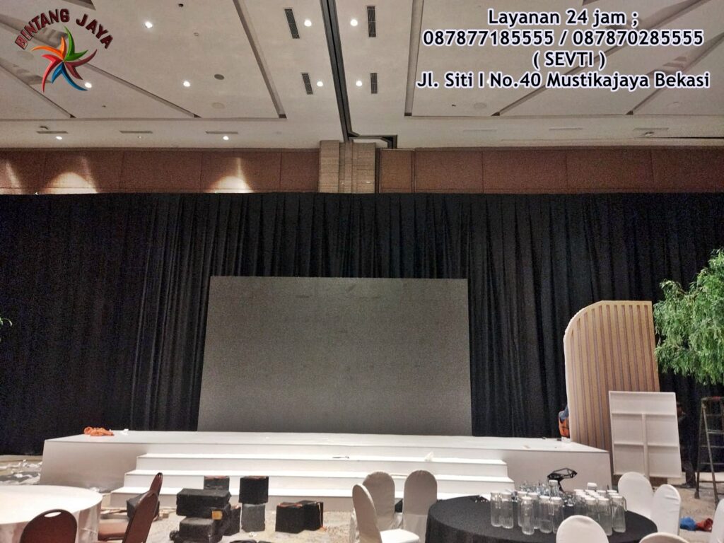 Menyewakan Tirai Lotto Hitam Event Novotel Tangerang