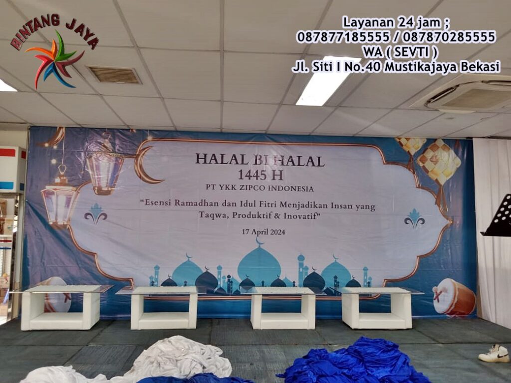 Cari Gudang Sewa Backdrop Tema Halal Bi Halal Area Galur Jakarta Pusat