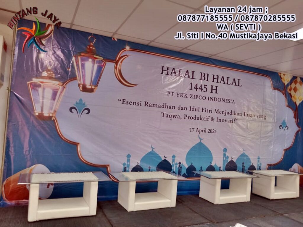 Cari Gudang Sewa Backdrop Tema Halal Bi Halal Area Galur Jakarta Pusat