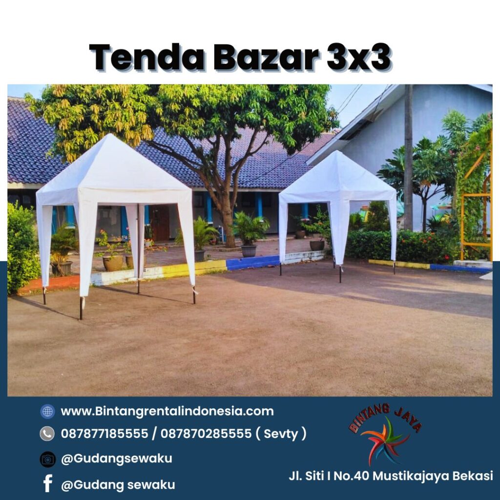 Harga Sewa Tenda Bazar 3x3 Anti Mahal Area Leuwinanggung Depok