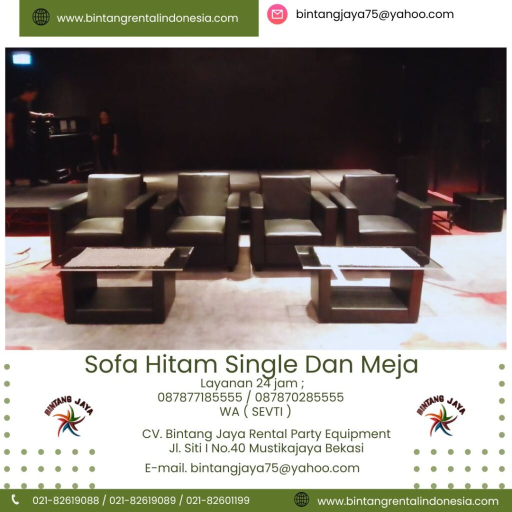 Jasa sewa Sofa Hitam Single Dan Meja Cawang Jakarta