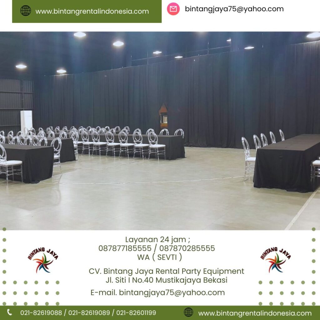 Rental Terjangkau Meja Tirai Dan Kursi Olivia Akrilik Jakarta