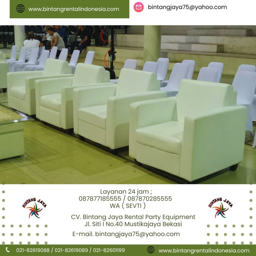 Sewa Meja Vip Sofa Single Putih Bogor