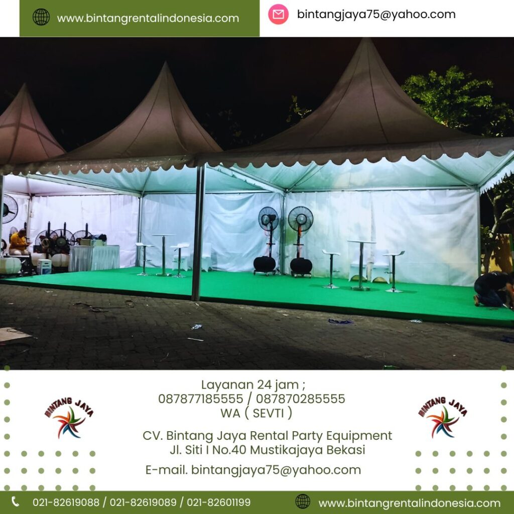 Sewa Tenda Kerucut Set Kipas Kursi Dan Meja Barstool Jakarta