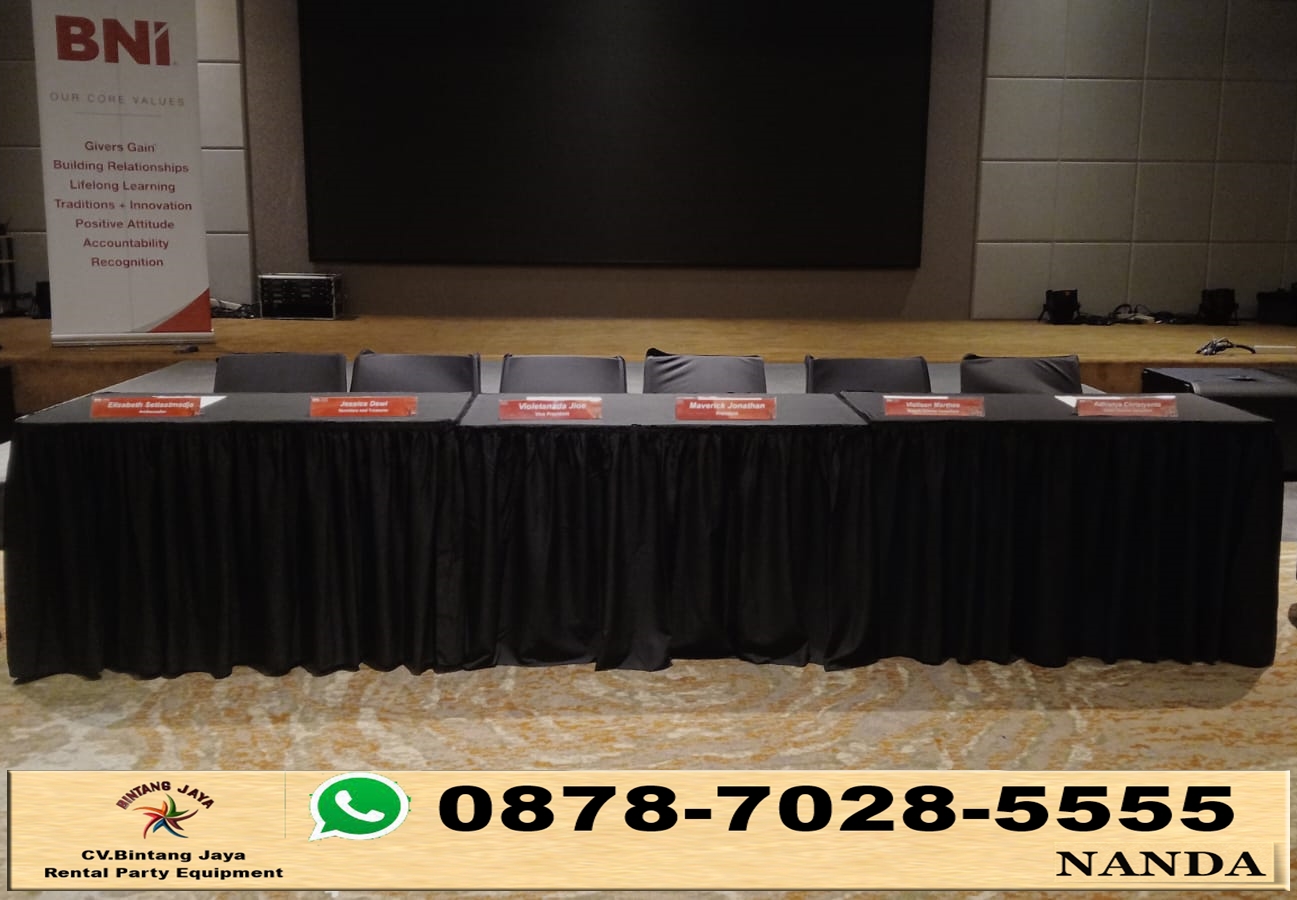 Rental Meja Kotak Ukuran 120x60cm Taplak Beragam Warna di Jakarta