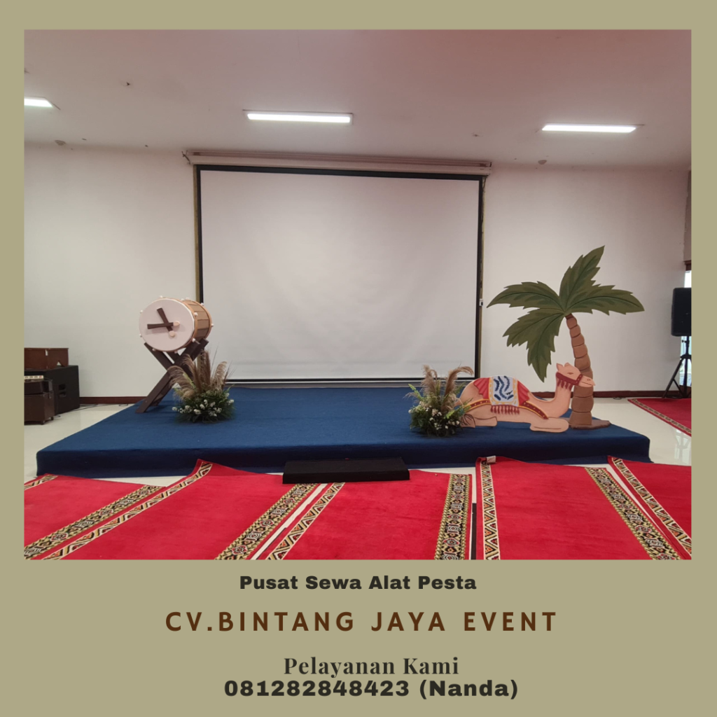 Rental Panggung Karpet Abu-abu Dan Backdrop Outdoor Area Jakarta