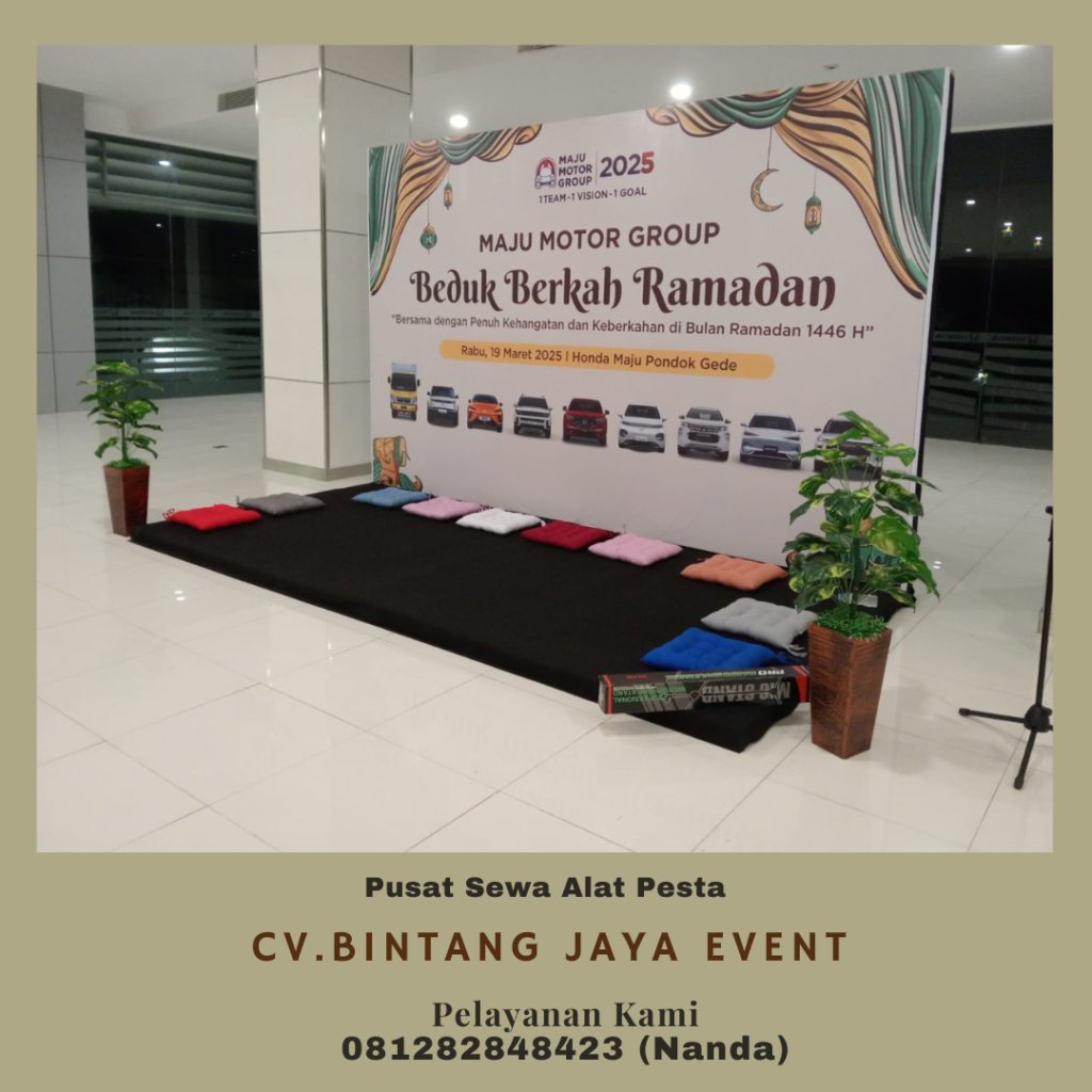 Sewa Backdrop Flooring, Bantal Duduk Event Honda Pondok Gede Bekasi
