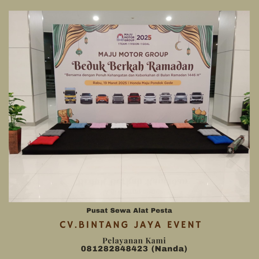 Sewa Backdrop Flooring, Bantal Duduk Event Honda Pondok Gede Bekasi