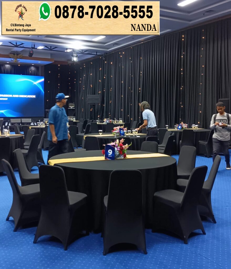 Sewa Meja Kursi Dan Tirai Hitam Berkualitas di Jakarta