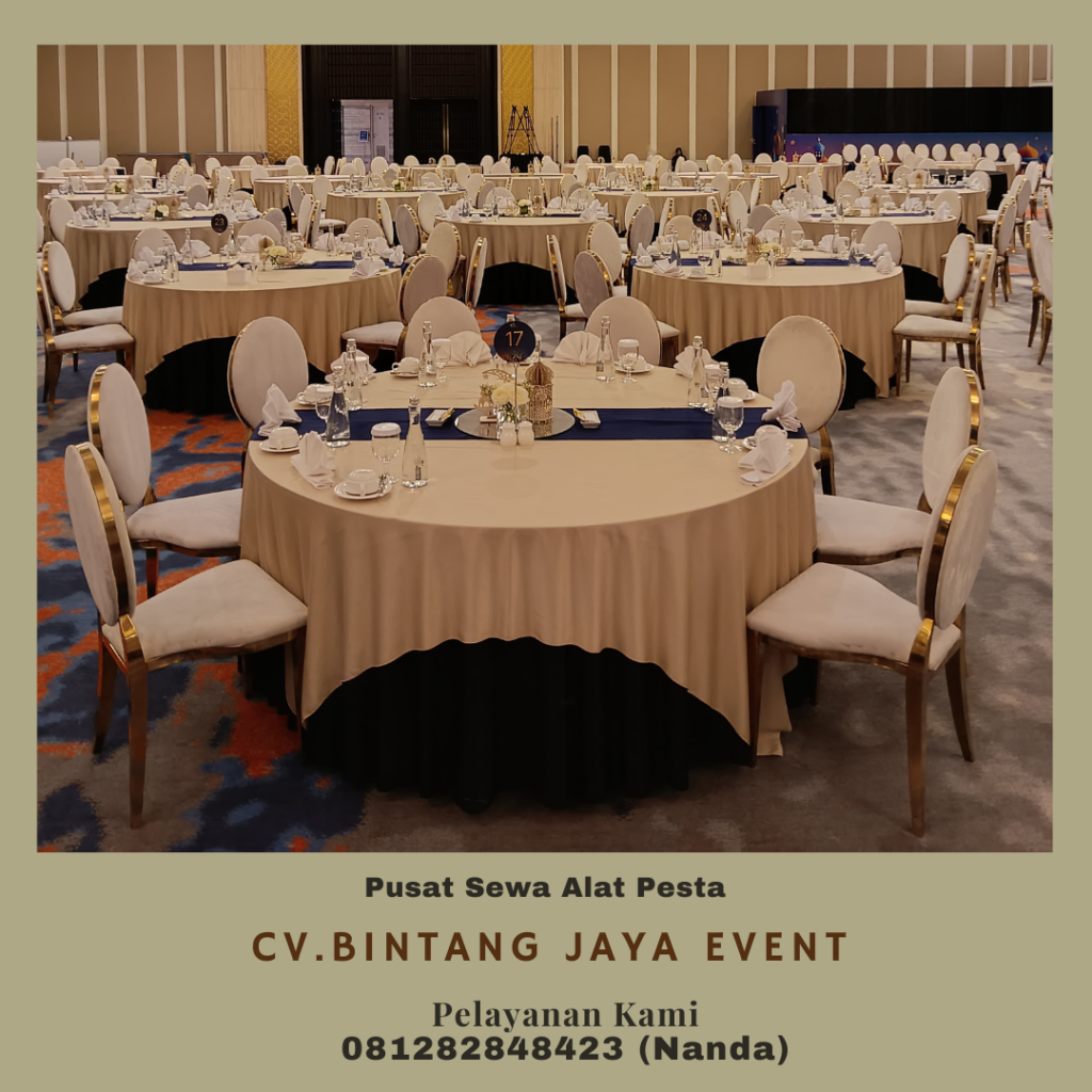 Sewa Round Table Cover Hitam Polos Siap Antar Jakarta