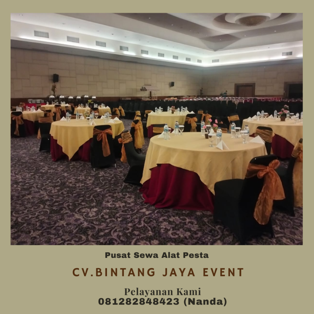 Sewa Round Table Cover Hitam Polos Siap Antar Jakarta