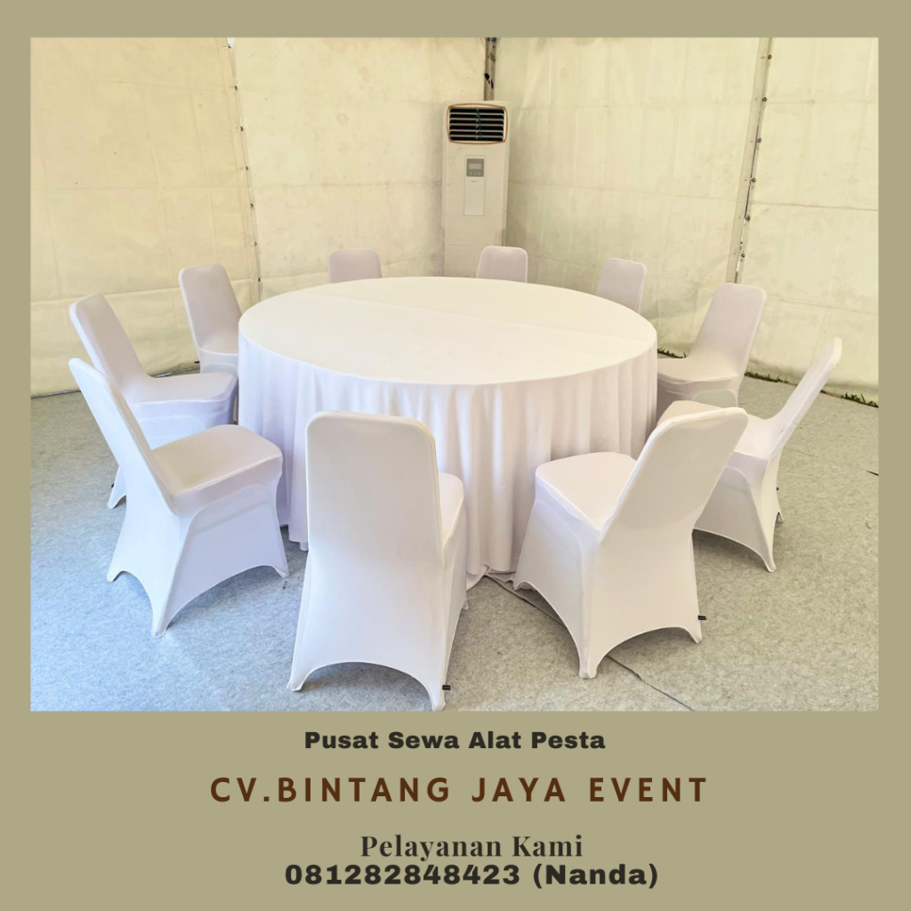 Sewa Round Table Cover Hitam Polos Siap Antar Jakarta