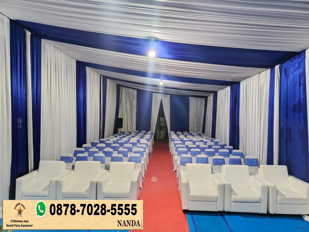 Sewa Tenda Type Plafon Rumbai Biru Putih Area Jakarta