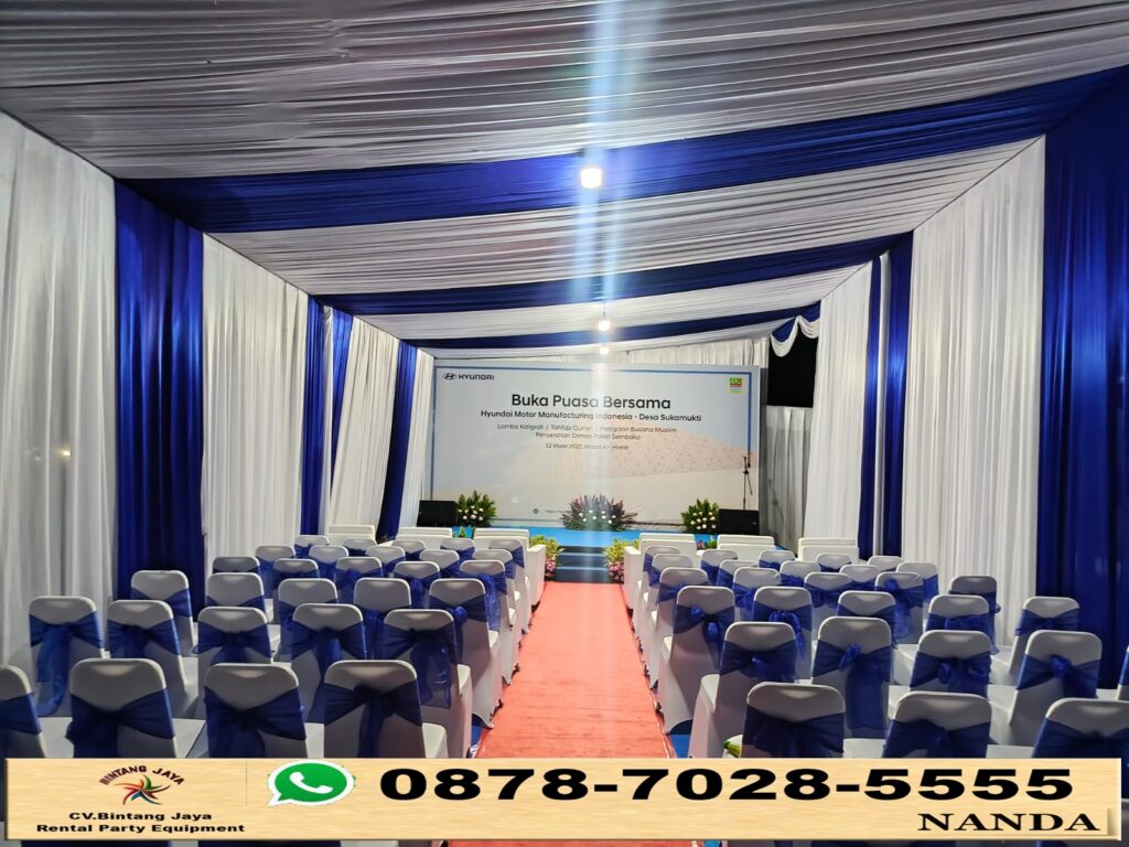 Sewa Tenda Type Plafon Rumbai Biru Putih Area Jakarta