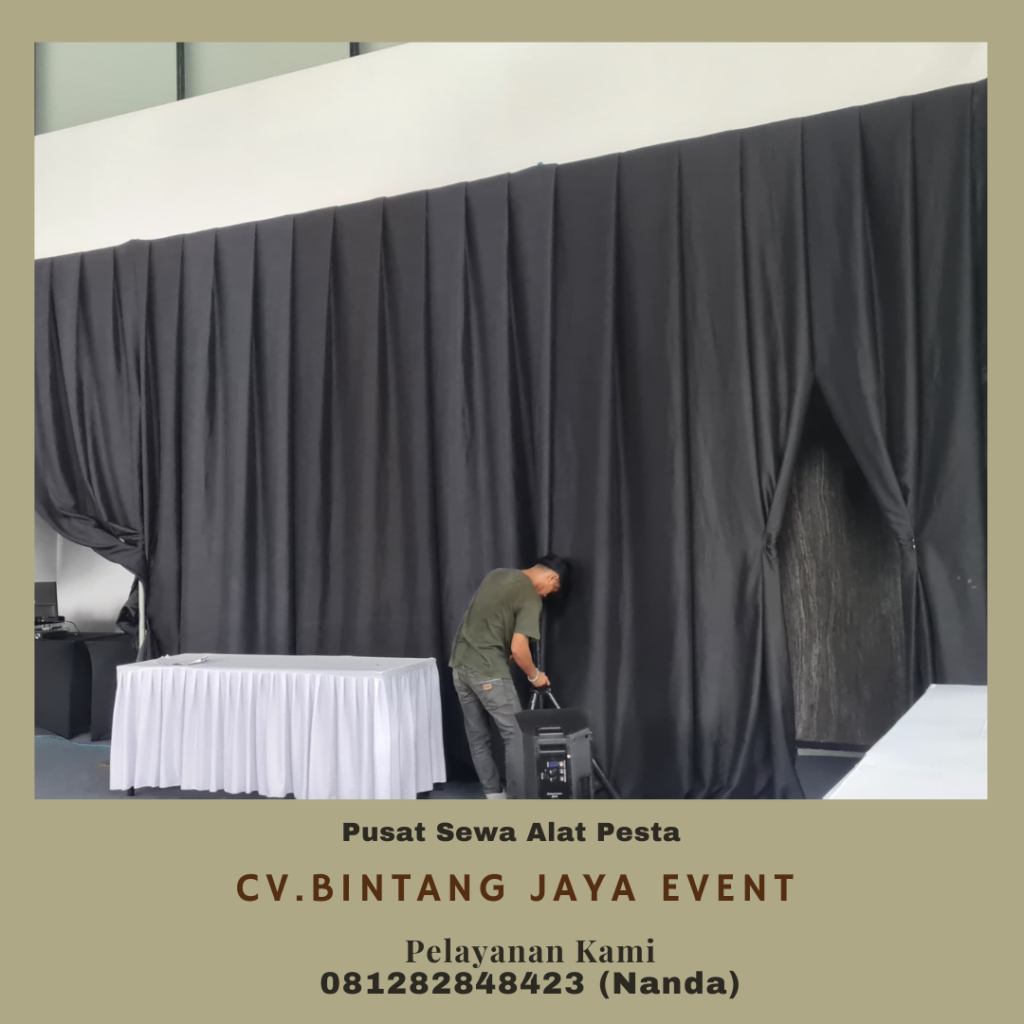 Sewa Tirai Hitam Bahan Tebal Jakarta – Solusi Tepat untuk Dekorasi Acara