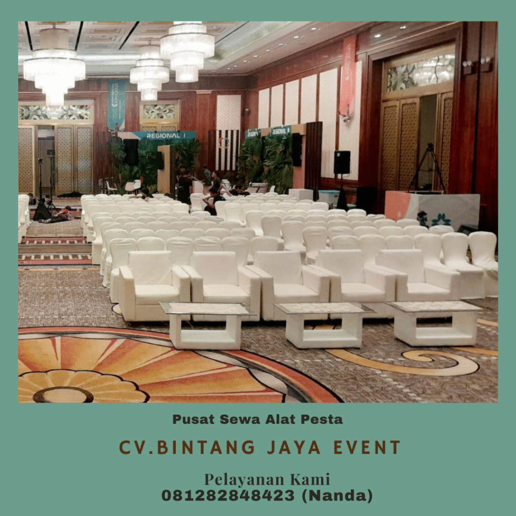 Rental Sofa Type Minimalis Kotak Putih Set Meja Kaca VIP Jakarta