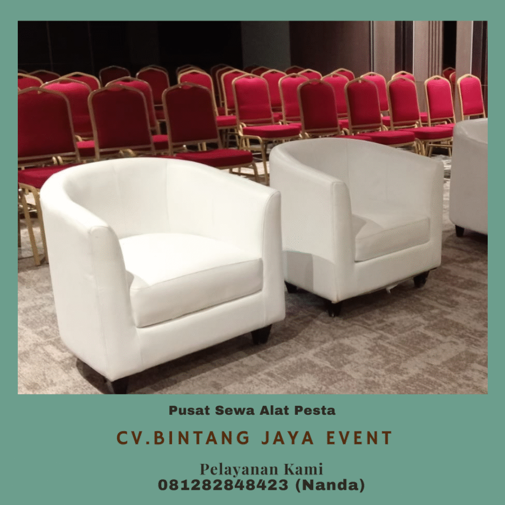 Rental Sofa Putih Oval Bersih Terawat di Jakarta