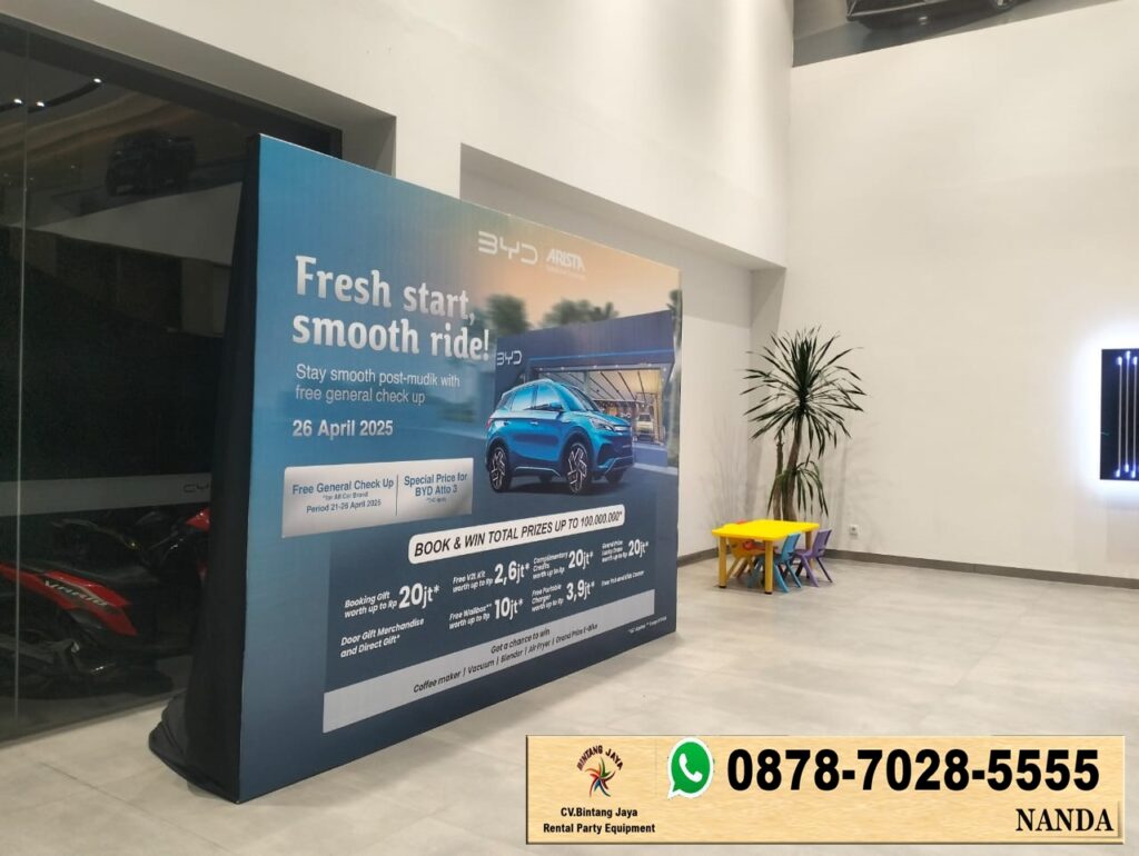 Sewa Backdrop Dan Meja Kotak Event BYD Pluit Jakut