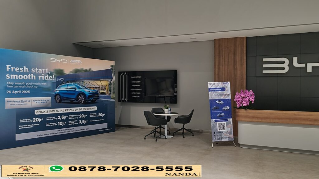 Rental Backdroop Indoor Event BYD Tebet Jaksel