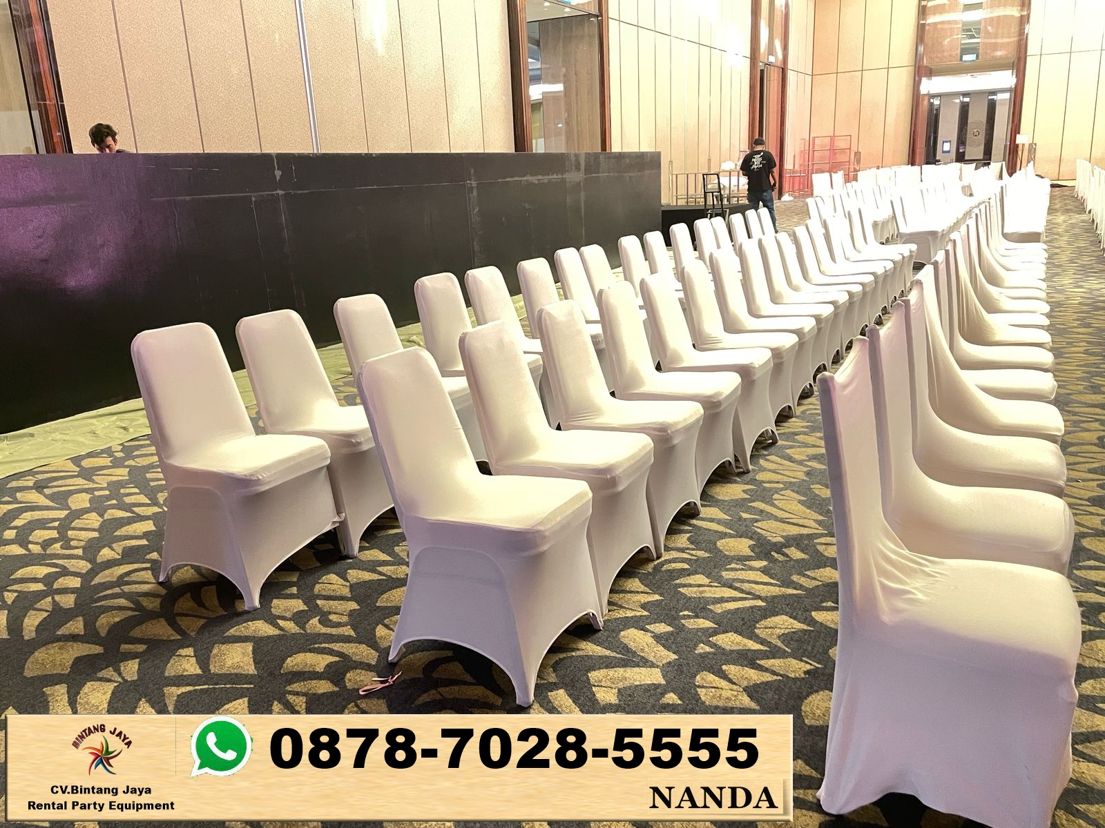 Sewa Kursi Type Futura Susun Cover Putih Area Jakarta Bogor