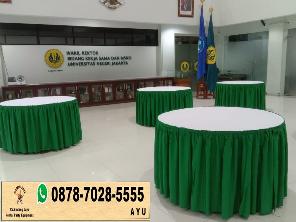 Rentail Round Table Terbaru Cover Hijau Putih Di Jakarta