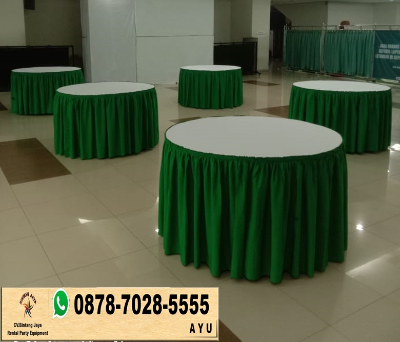 Rentail Round Table Terbaru Cover Hijau Putih Di Jakarta