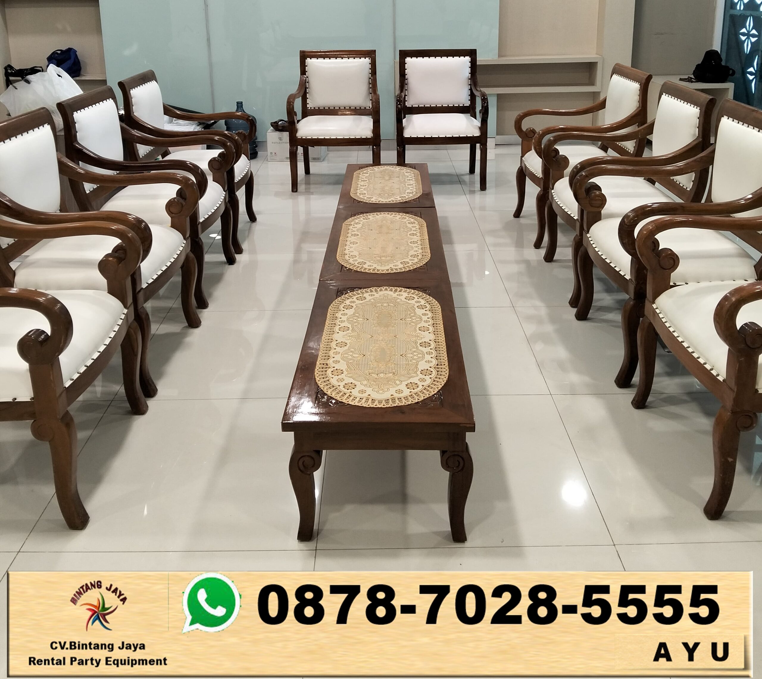 Rental Arm Chairs VIP Kayu Event Jakarta
