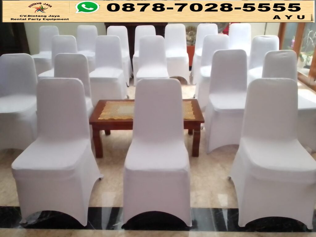 Sewa Kursi Dan Meja Bundar Skirting Putih di Jakarta