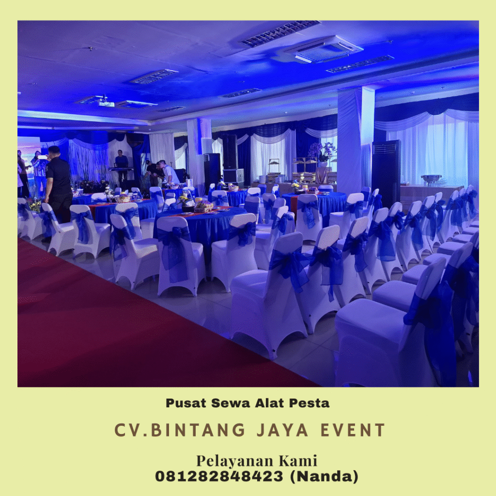 Sewa Kursi Futura Pita Biru Cover Ketat Putih di Jakarta