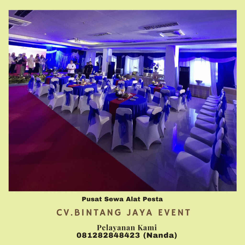 Sewa Kursi Futura Pita Biru Cover Ketat Putih di Jakarta