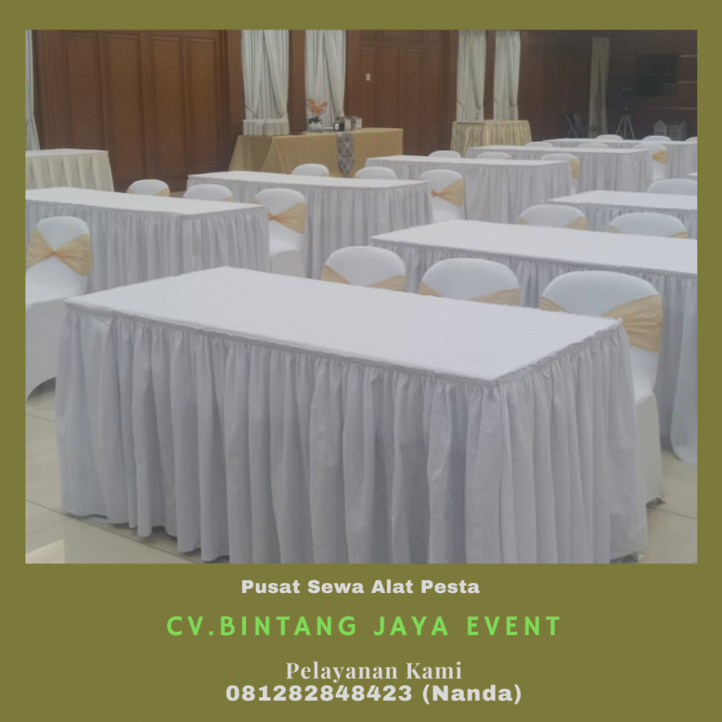 Sewa Meja Kotak Cover Skirting Hitam Event Wang Plaza Kedoya Jakarta