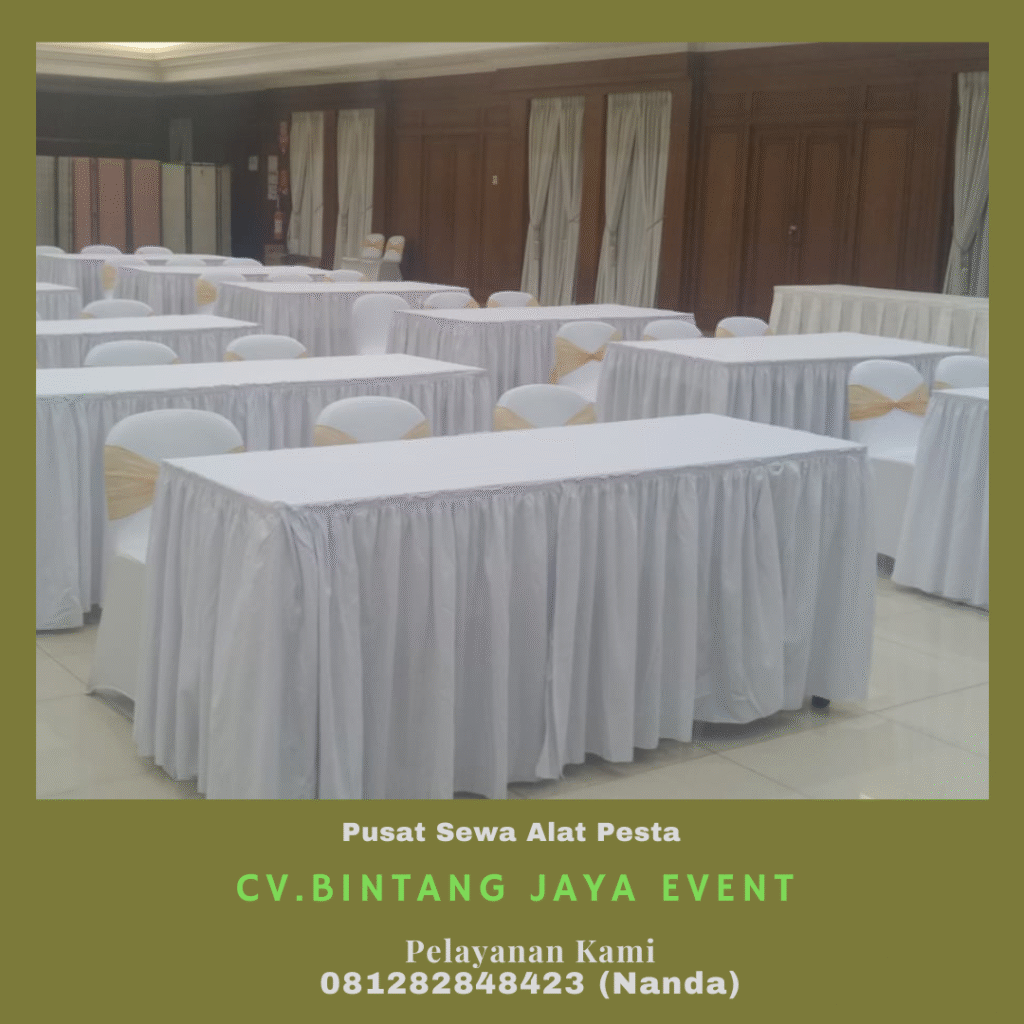 Sewa Meja Kotak Cover Skirting Hitam Event Wang Plaza Kedoya Jakarta