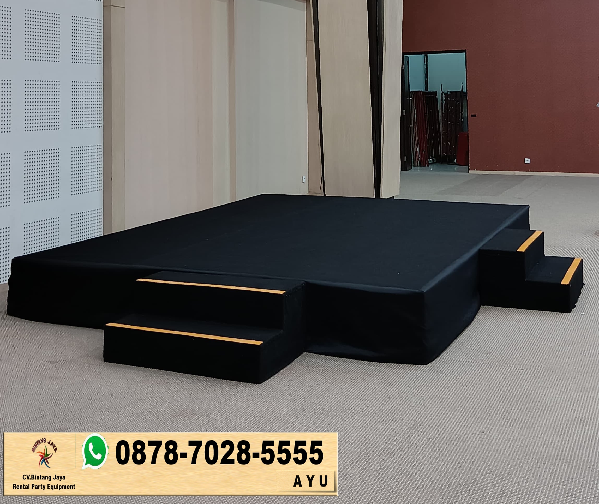 Sewa Panggung Pendek Indoor Lengkap Karpet Thamrin Jakarta