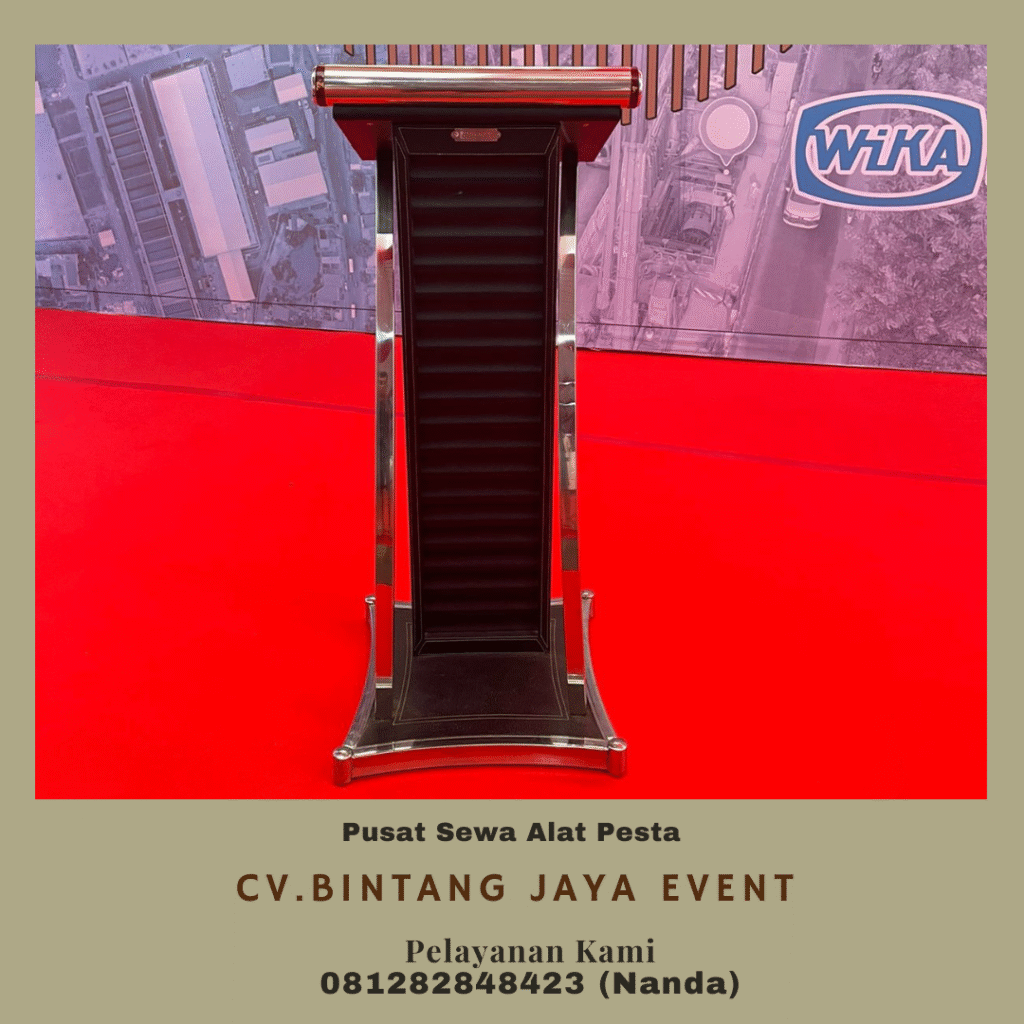 Sewa Podium Acrylic Kaki Stainless di Jakarta