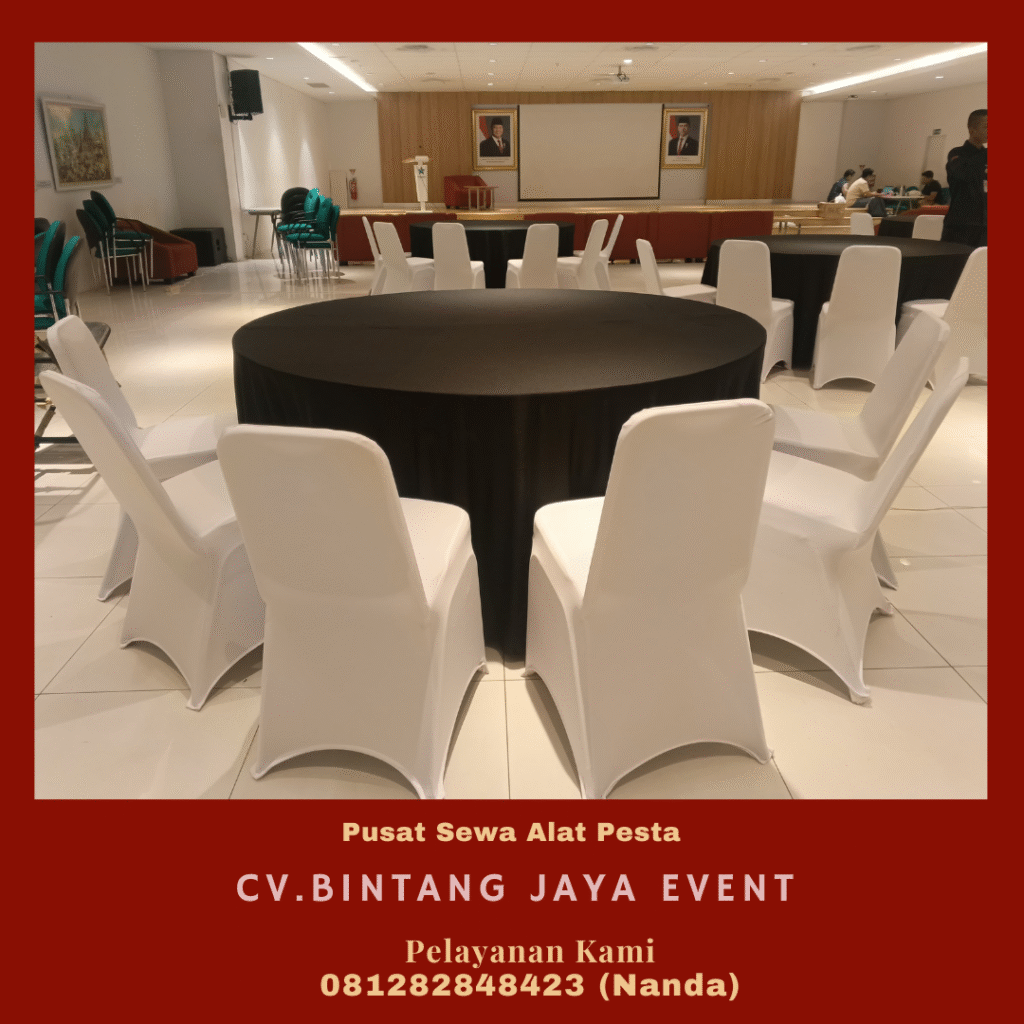 Rental Meja Bundar Diameter 160cm Premium Area Tangerang