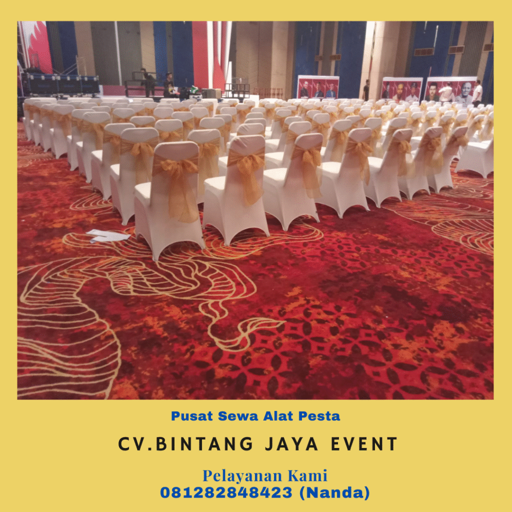 Sewa Cover Kursi, Kursi Futura,Meja Pita Gold di Jakarta