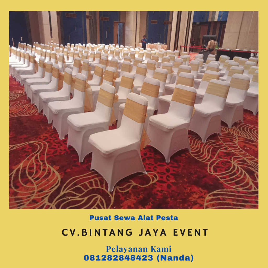 Sewa Cover Kursi, Kursi Futura,Meja Pita Gold di Jakarta