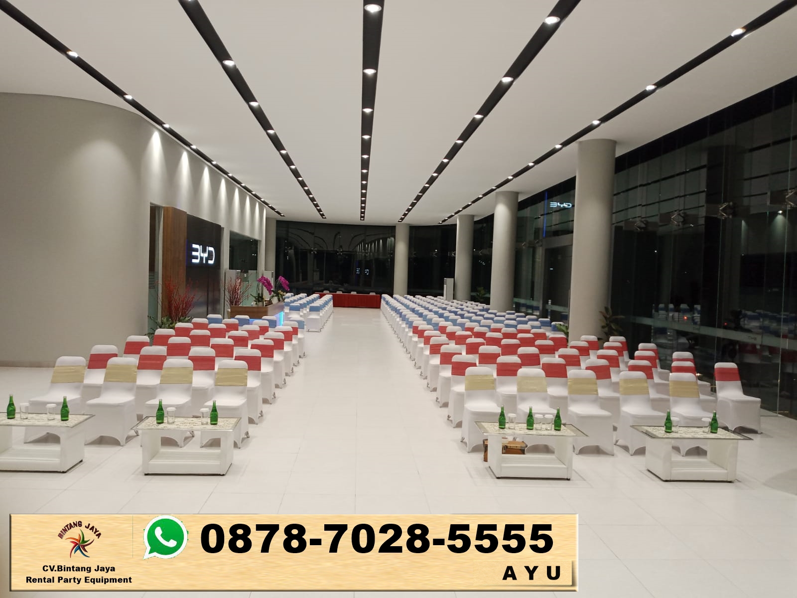 Sewa Kursi Meja Flooring Dan Tirai Hitam Kuningan Jaksel