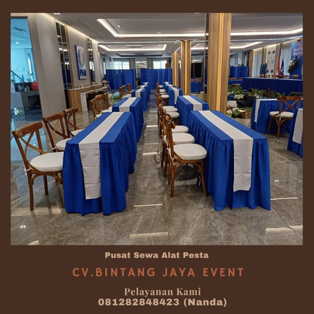 Sewa Meja Kotak Dan Kursi Cross Back Kayu Jakarta