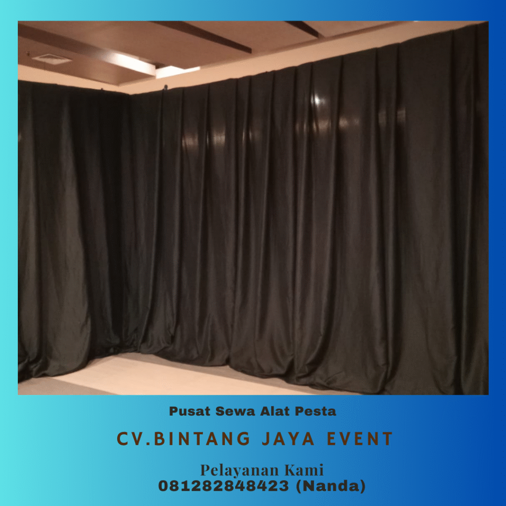 Rental Black Curtain Ukuran Tinggi di Jakarta