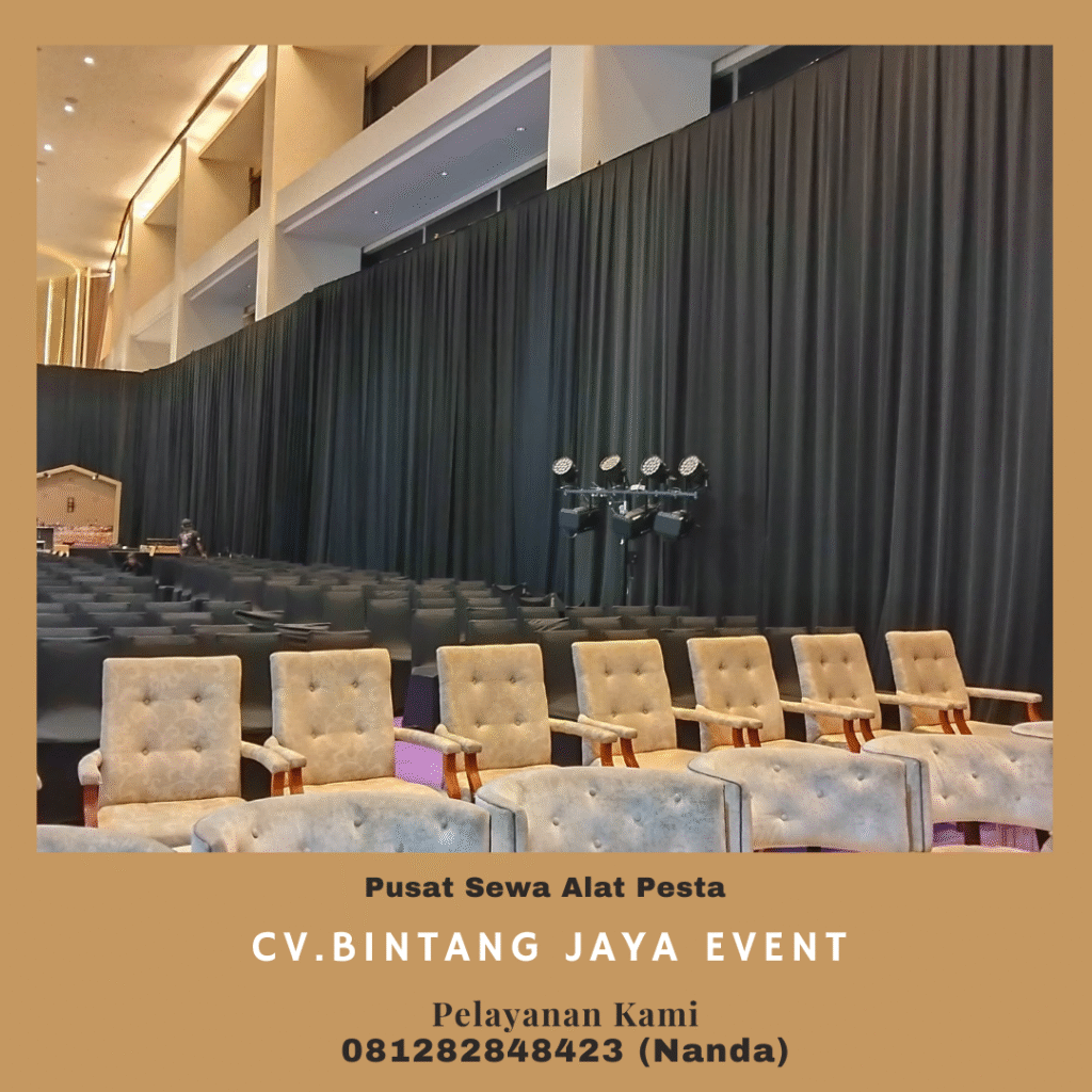 Rental Black Curtain Ukuran Tinggi di Jakarta
