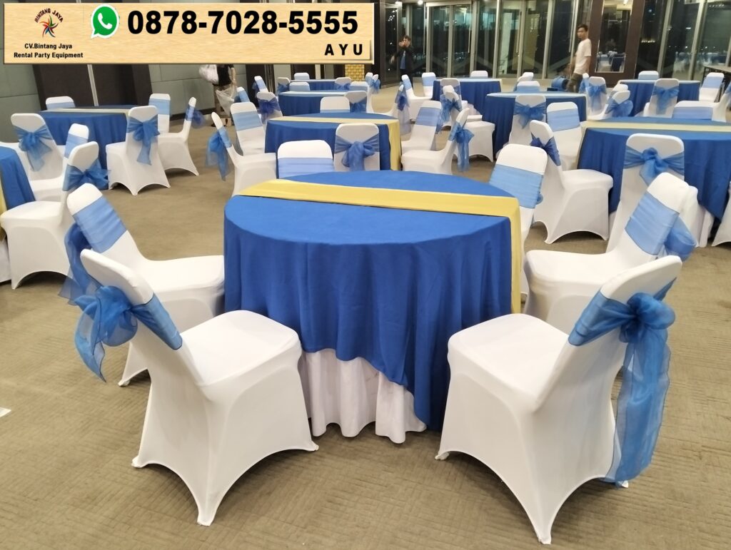Rental Kursi Dan Meja Cover Biru Jakarta