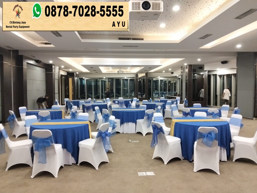 Rental Kursi Dan Meja Cover Biru Jakarta