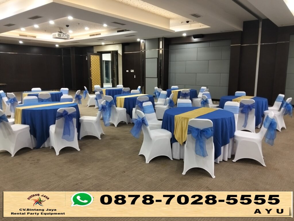 Rental Kursi Dan Meja Cover Biru Jakarta