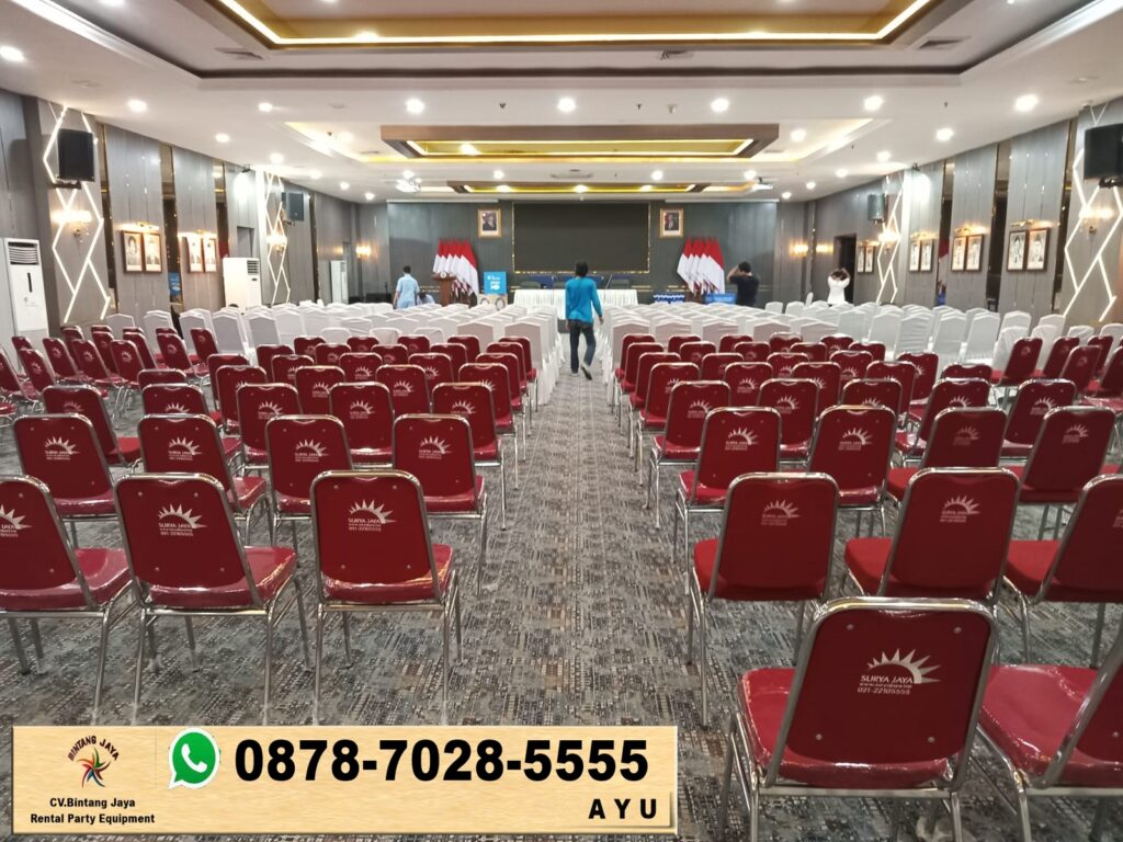Rental Kursi Futura Polos Merah Dan Tenda Plafon Cibubur