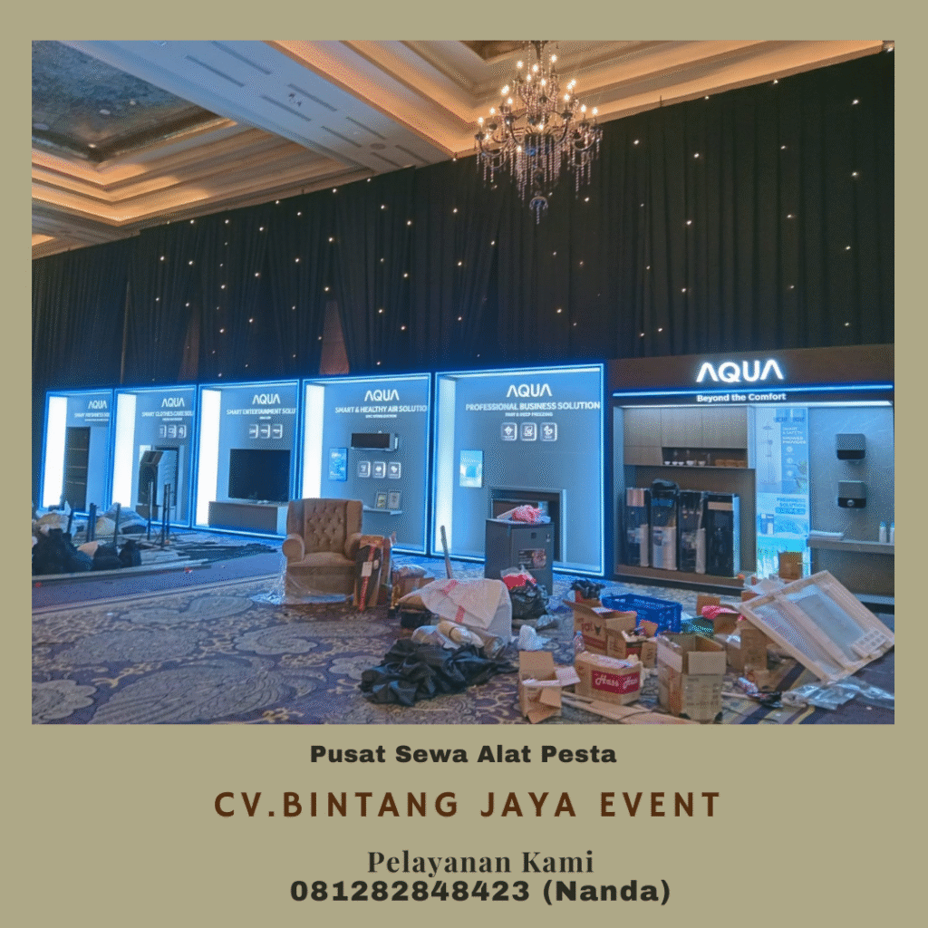 Rental Tirai Merah Putih Bahan filamin Jakarta