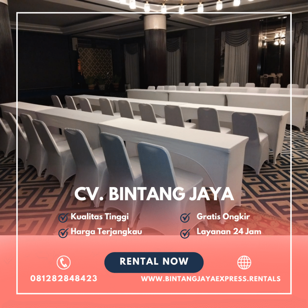 Sewa Kursi Meja Ibm Cover Putih Ketat Jakarta
