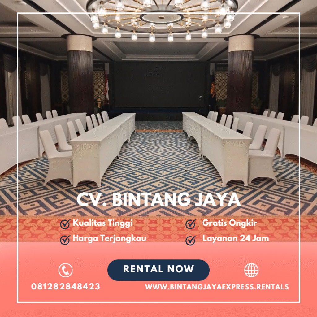 Sewa Kursi Meja Ibm Cover Putih Ketat Jakarta