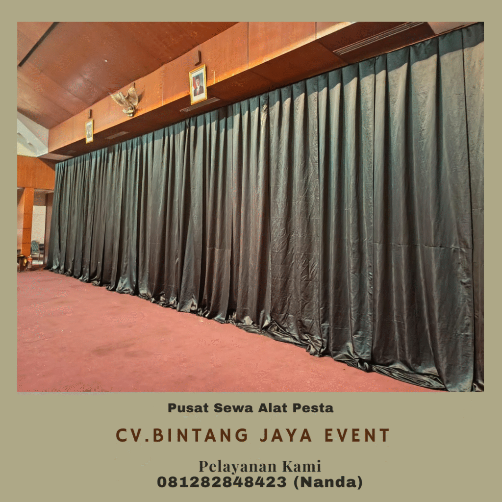 Rental Black Curtain Ukuran Tinggi di Jakarta