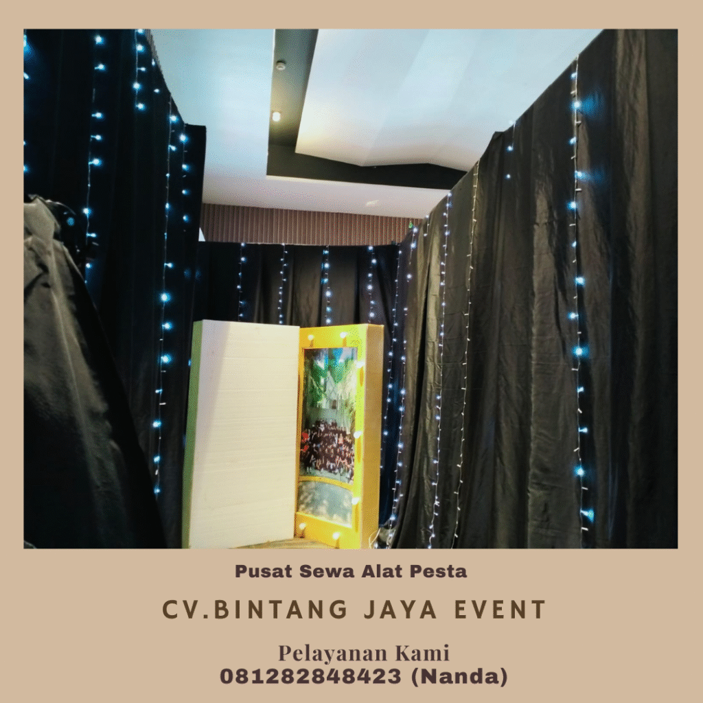 Rental Tirai Merah Putih Bahan filamin Jakarta
